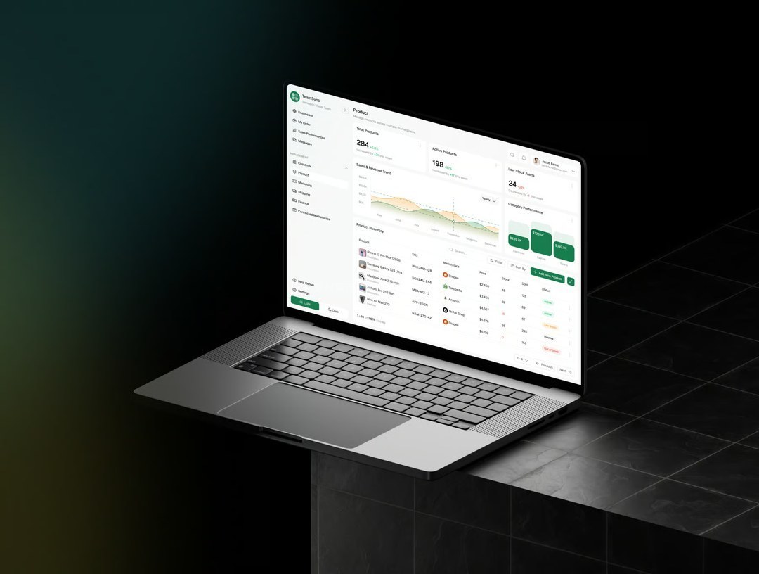 TeamSync 电子商务管理后台仪表板 UI 套件